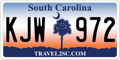 SC license plate KJW972