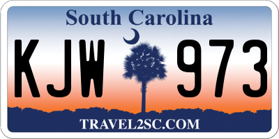 SC license plate KJW973