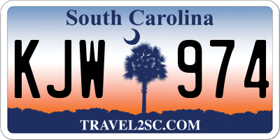 SC license plate KJW974
