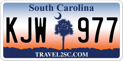 SC license plate KJW977