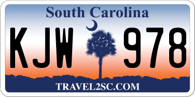 SC license plate KJW978