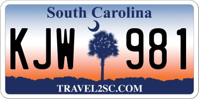 SC license plate KJW981
