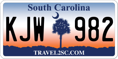 SC license plate KJW982