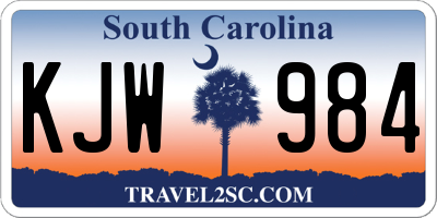 SC license plate KJW984
