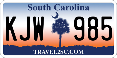 SC license plate KJW985