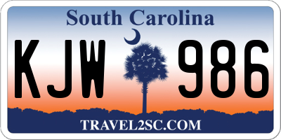 SC license plate KJW986