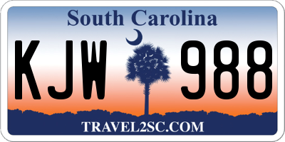 SC license plate KJW988
