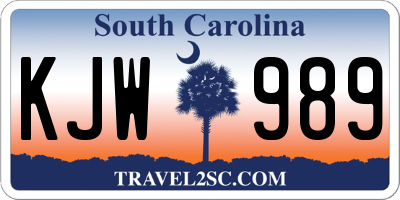 SC license plate KJW989