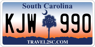 SC license plate KJW990
