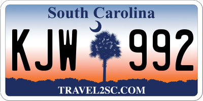 SC license plate KJW992
