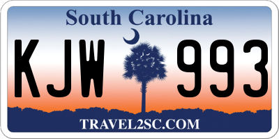 SC license plate KJW993