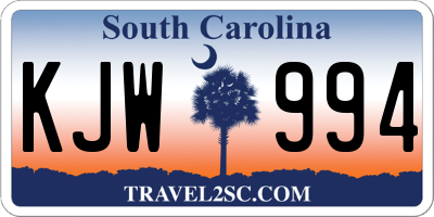 SC license plate KJW994