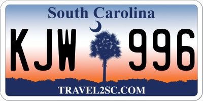 SC license plate KJW996