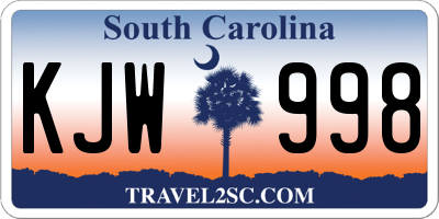 SC license plate KJW998