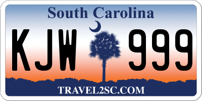 SC license plate KJW999