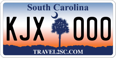SC license plate KJX000