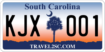 SC license plate KJX001