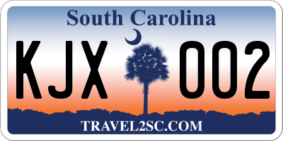 SC license plate KJX002