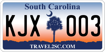 SC license plate KJX003