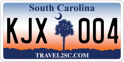 SC license plate KJX004