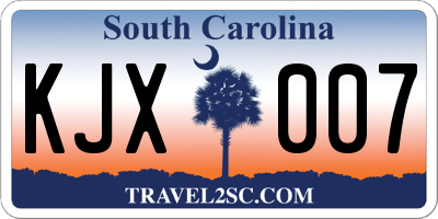 SC license plate KJX007