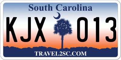 SC license plate KJX013