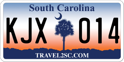 SC license plate KJX014
