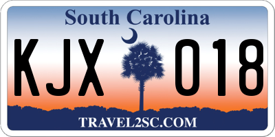 SC license plate KJX018