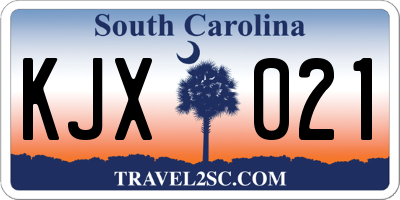 SC license plate KJX021