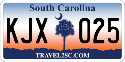 SC license plate KJX025