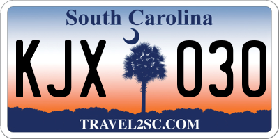 SC license plate KJX030