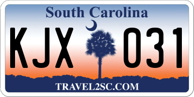 SC license plate KJX031
