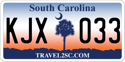 SC license plate KJX033