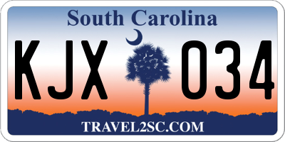SC license plate KJX034