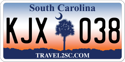 SC license plate KJX038