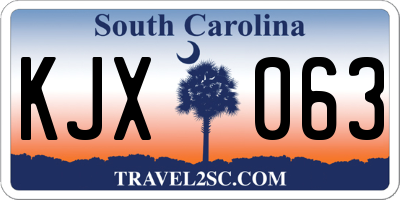 SC license plate KJX063