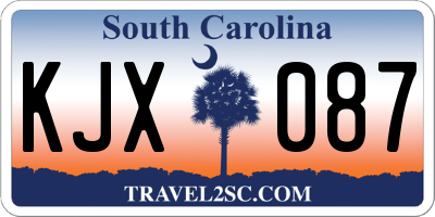 SC license plate KJX087