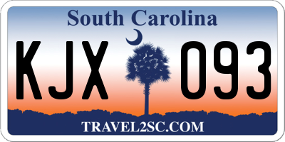 SC license plate KJX093