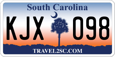 SC license plate KJX098