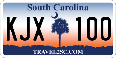 SC license plate KJX100