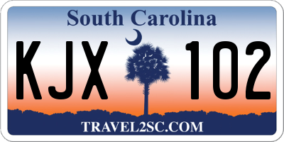 SC license plate KJX102