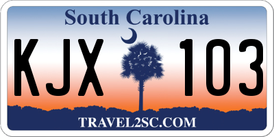 SC license plate KJX103
