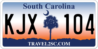 SC license plate KJX104