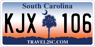 SC license plate KJX106