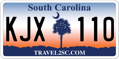 SC license plate KJX110