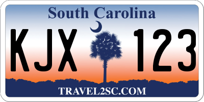 SC license plate KJX123