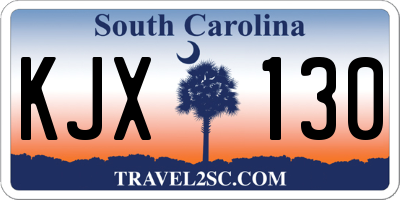 SC license plate KJX130