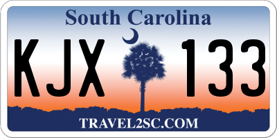 SC license plate KJX133
