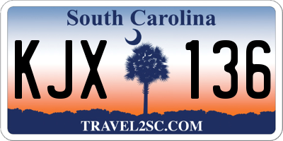 SC license plate KJX136