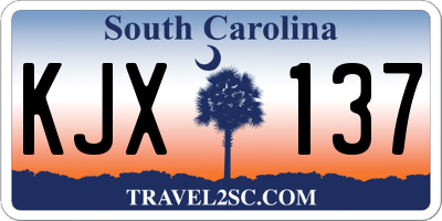SC license plate KJX137